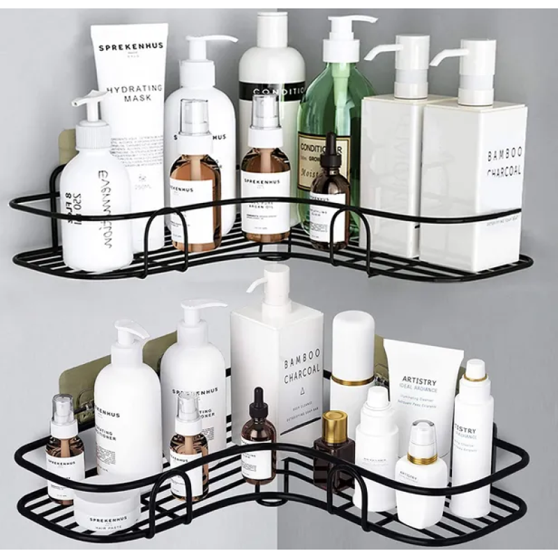 Metallic Corner Bathroom Organizer