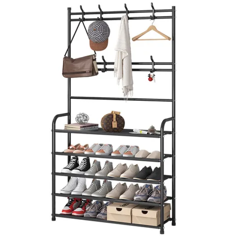 3in1 5 Tier Shoe Rack with Hooks 4 of 4