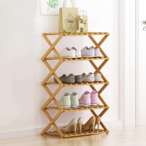 Foldable Bamboo Shoe Rack