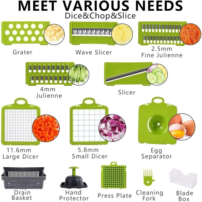 Vegetable Cutter with Interchangeable Blades 8 of 9