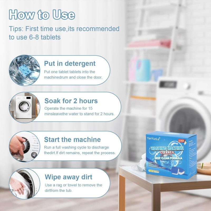 Washing Machine Deep Cleaning Formula Tablets 12pcs Pack 6 of 7