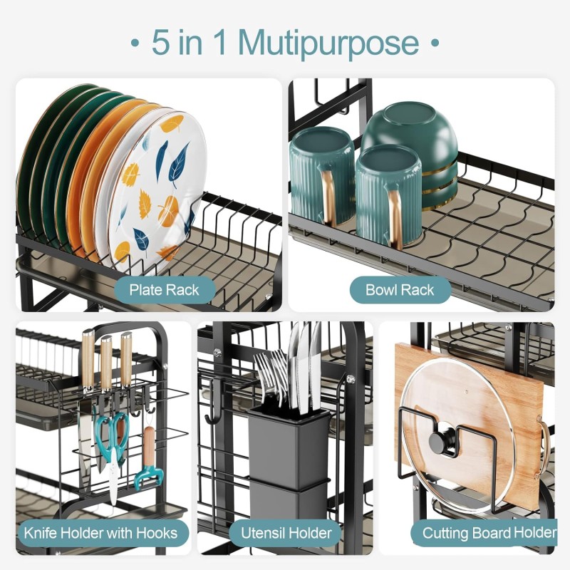 Heavy Duty Metallic Dish Rack 9 of 14