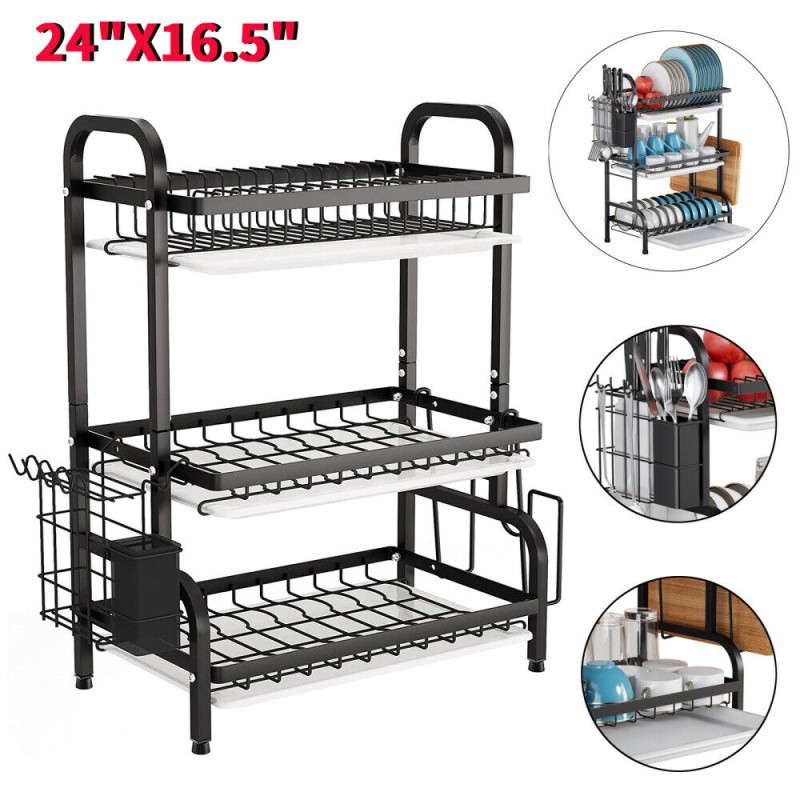 Heavy Duty Metallic Dish Rack 2 of 14