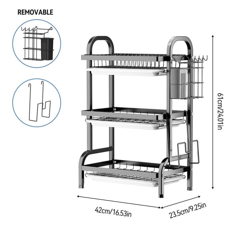 Heavy Duty Metallic Dish Rack 4 of 14