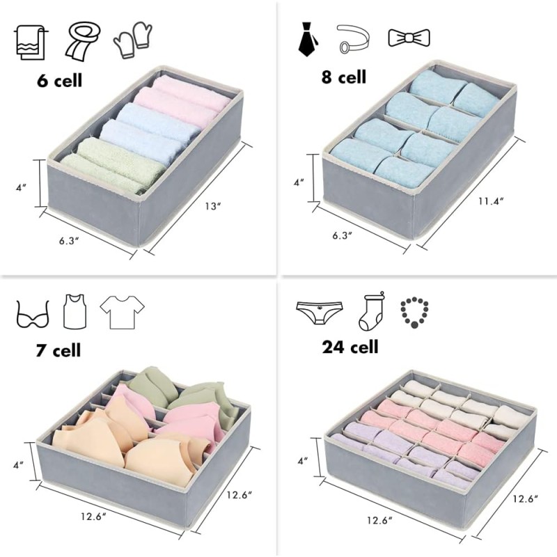 Simple Houseware Closet Organizer Drawer Divider 4 Set 8 of 10