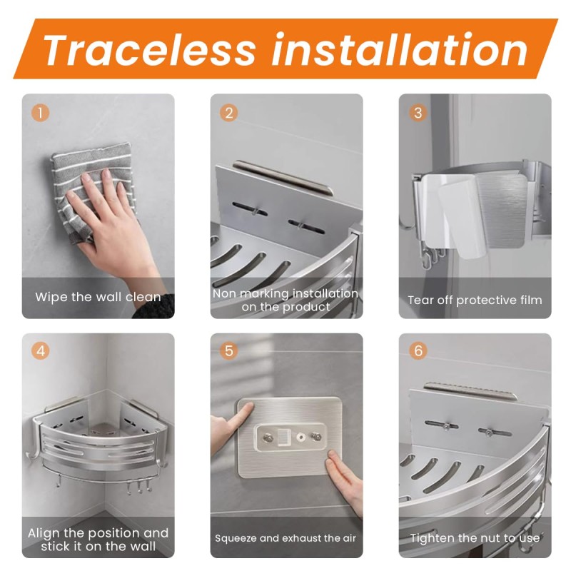 Corner Bathroom Organizer Rack Double Layer 3 of 11
