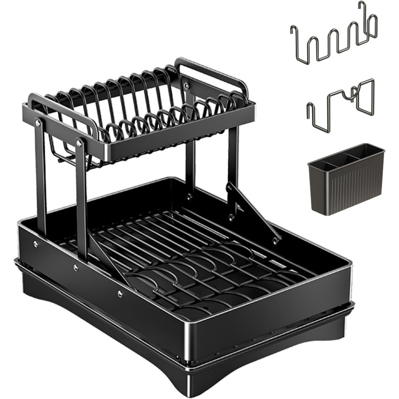 Multifunctional & Collapsible Dish Rack for Kitchen Counter 2 of 12