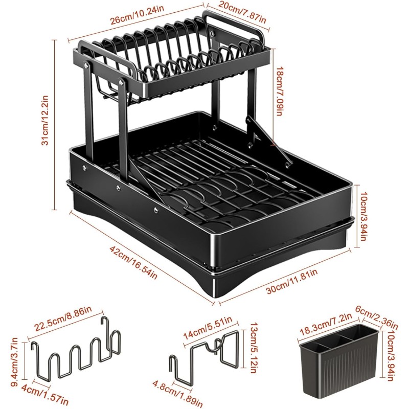 Multifunctional & Collapsible Dish Rack for Kitchen Counter 12 of 12