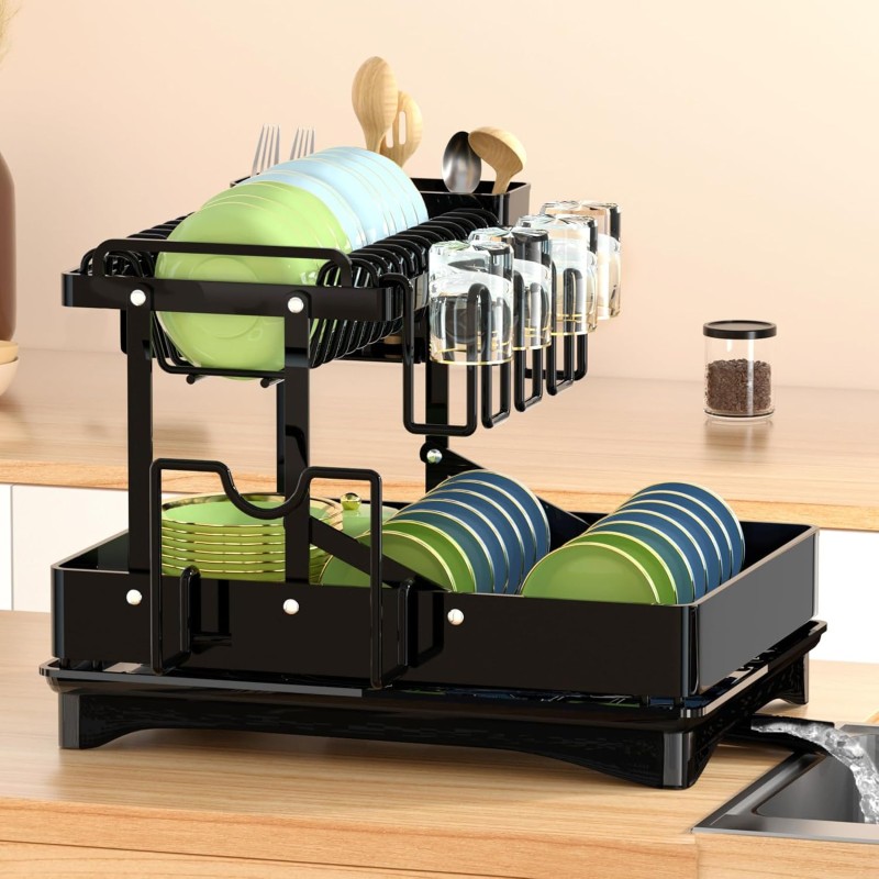 Multifunctional & Collapsible Dish Rack for Kitchen Counter 5 of 12