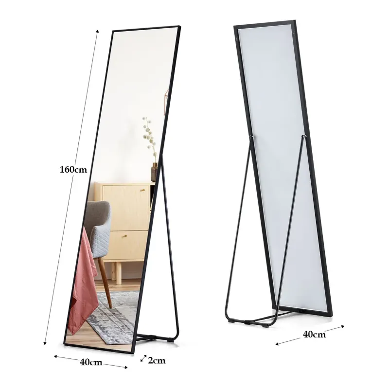 Full-Length Standing Dressing Mirror with Metal Frame 5 of 9