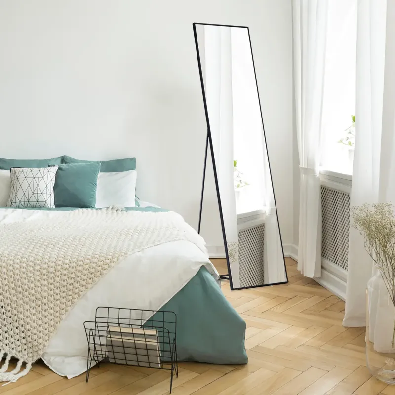 Full-Length Standing Dressing Mirror with Metal Frame 3 of 9