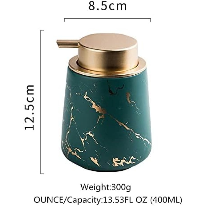 Gold Marble Ceramic Soap Dispenser, 400ml 7 of 10