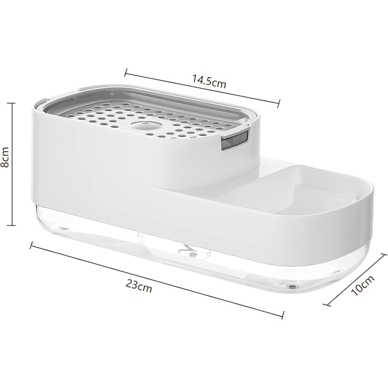 Kitchen Soap Dispenser with Sponge Holder Detergent Dispenser & Sink Organizer 6 of 8