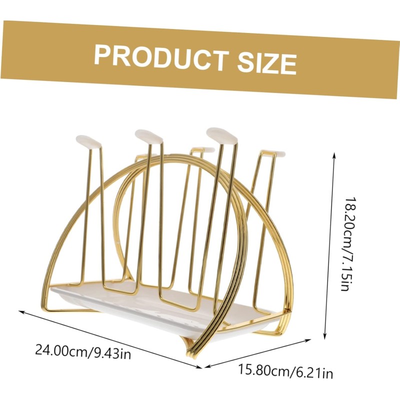 Cup Glass Holder with Drain Tray Gold 4 of 4