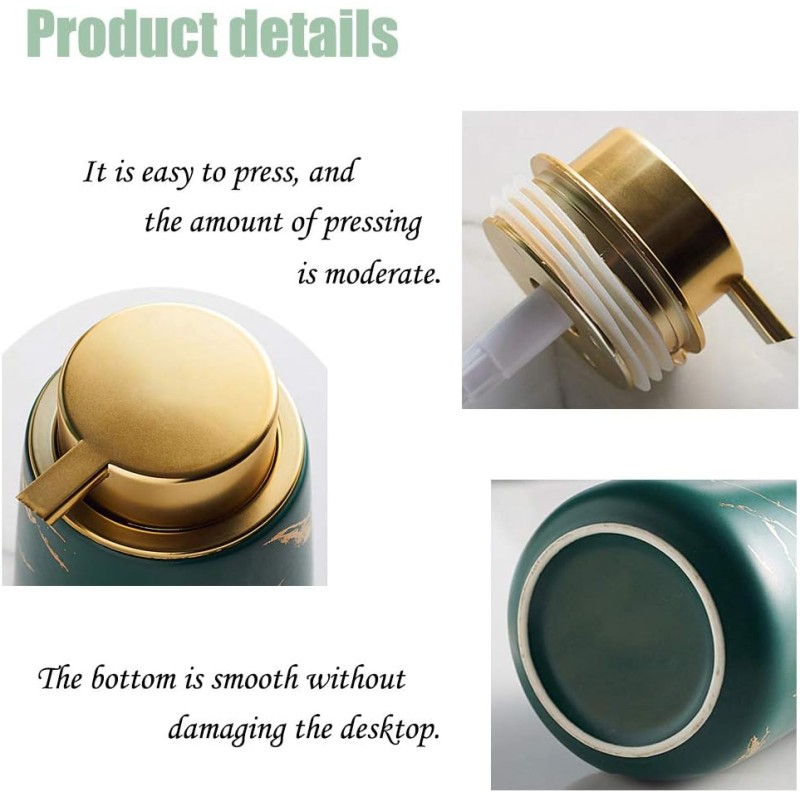 Gold Marble Ceramic Soap Dispenser, 400ml 4 of 10