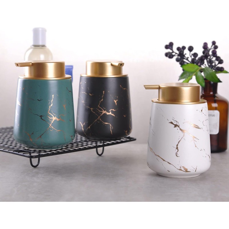 Gold Marble Ceramic Soap Dispenser, 400ml 2 of 10