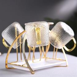 Cup Glass Holder with Drain Tray Gold Cup Glass Holder with Drain Tray Gold