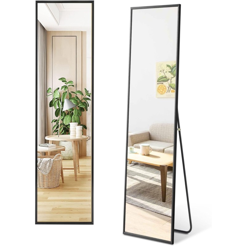 Full-Length Standing Dressing Mirror with Metal Frame 6 of 9