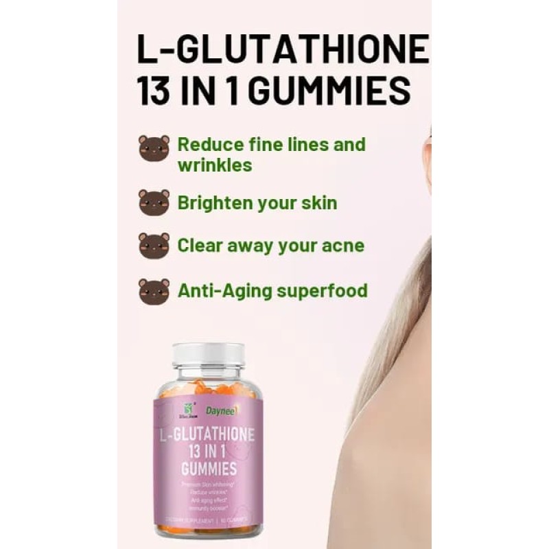 Health Gummies - Vitamin C, Anti-Aging, Hip & Butt Enhancing, Collagen, L-Glutathione 8 of 11