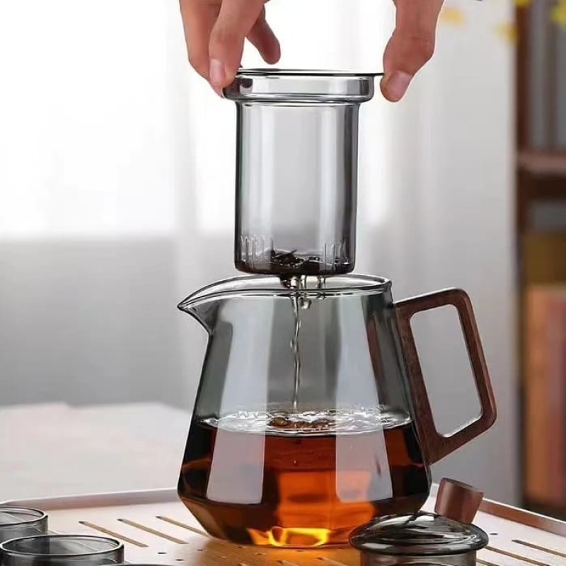 Diamond shaped heat resistant glass tea infuser Pot 2 of 5