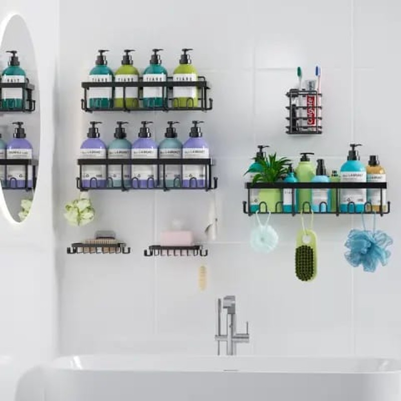 6pcs Set Shower Caddy Shelf/Bathroom Organizer 2 of 7