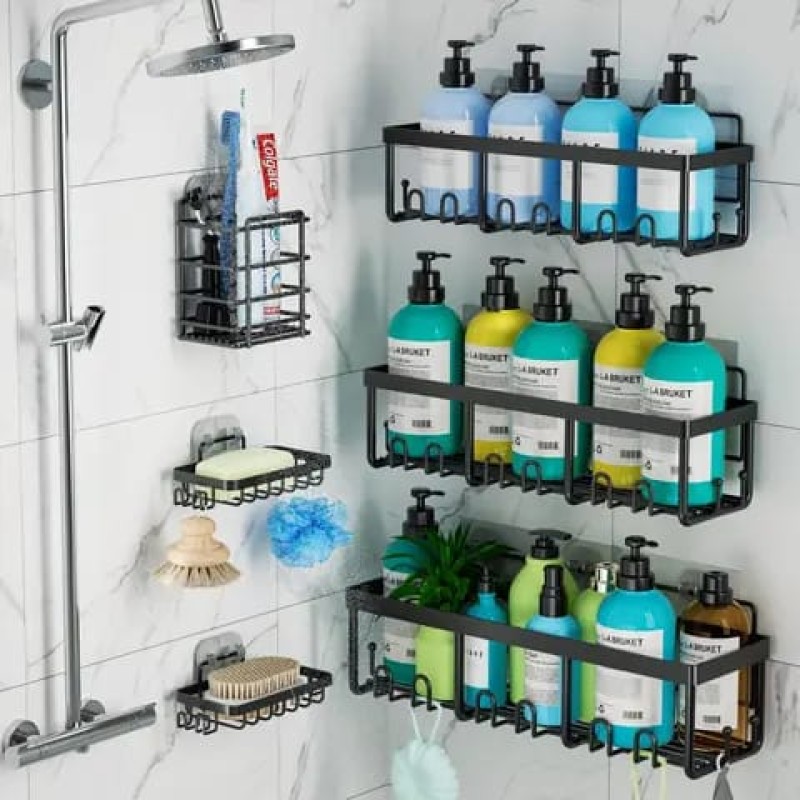 6pcs Set Shower Caddy Shelf/Bathroom Organizer 3 of 7