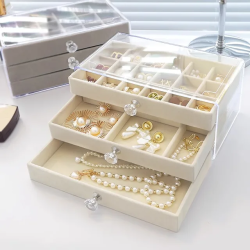 Acrylic Organizer, Velvet 3 layer Jewellery Storage Acrylic Organizer, Velvet 3 layer Jewellery Storage