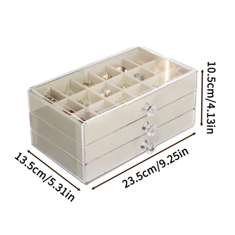 Acrylic Organizer, Velvet 3 layer Jewellery Storage 6 of 6