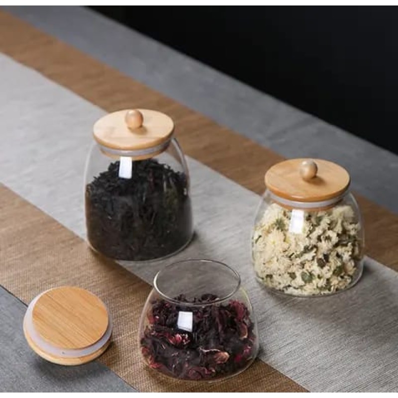 Glass Candy/Spice Jar with Bamboo Lid 2 of 7