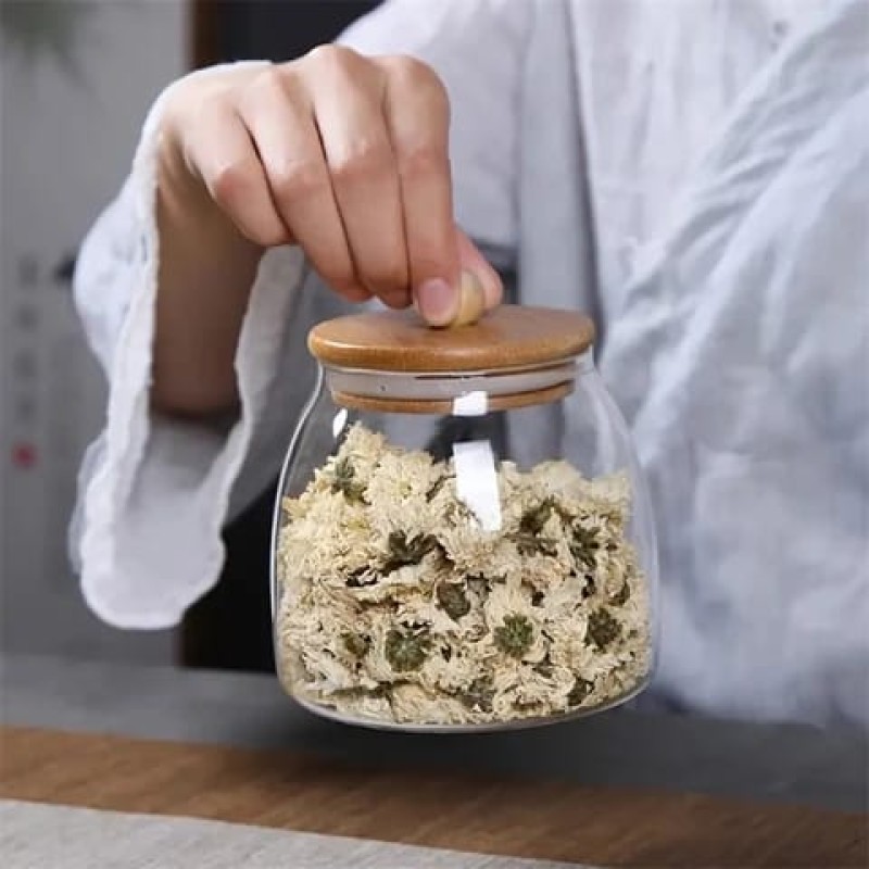 Glass Candy/Spice Jar with Bamboo Lid 6 of 7