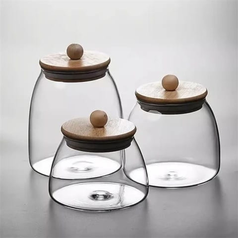 Glass Candy/Spice Jar with Bamboo Lid 4 of 7