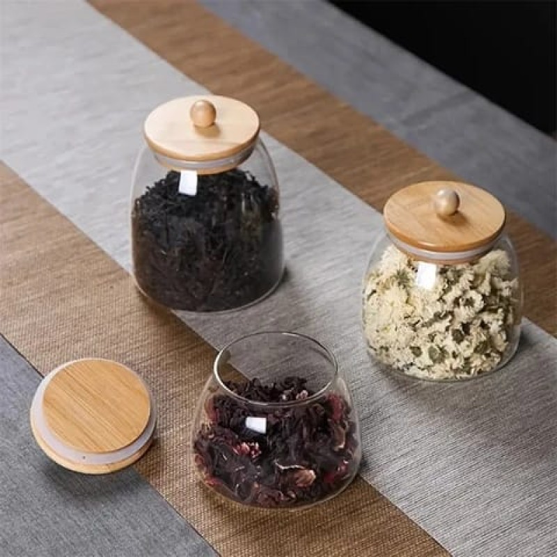 Glass Candy/Spice Jar with Bamboo Lid 7 of 7