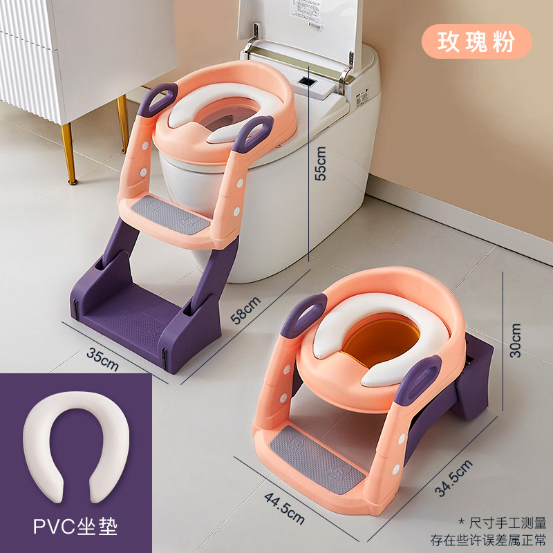 2-in-1 toilet trainer seat with a ladder and potty 3 of 4