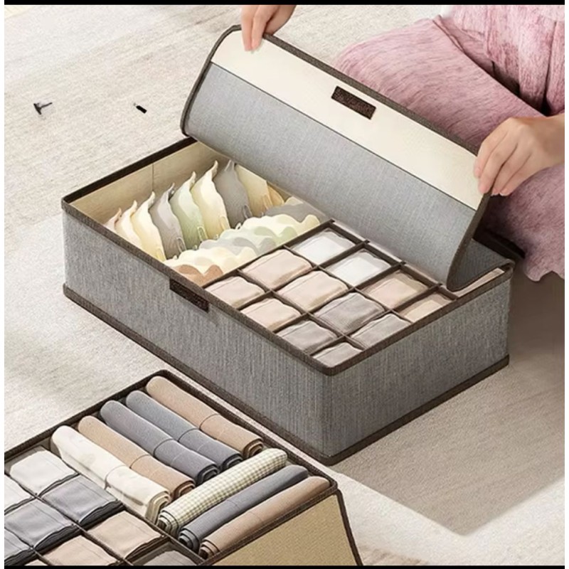 17-Grid Undergarment Organizer with Lid