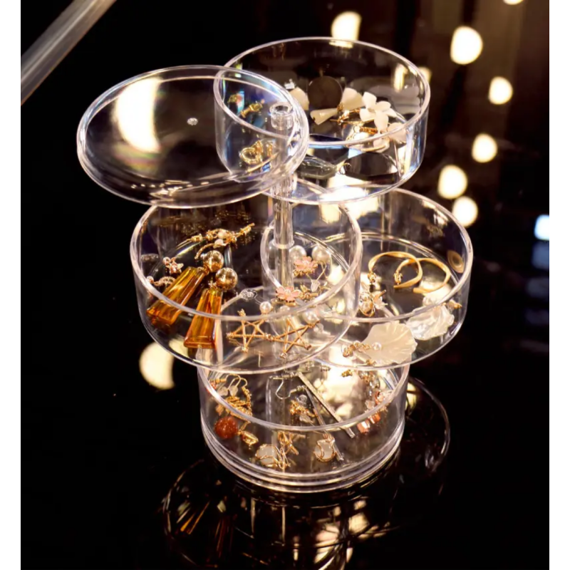 Rotating Acrylic 5-Tier Jewelry Box 4 of 4