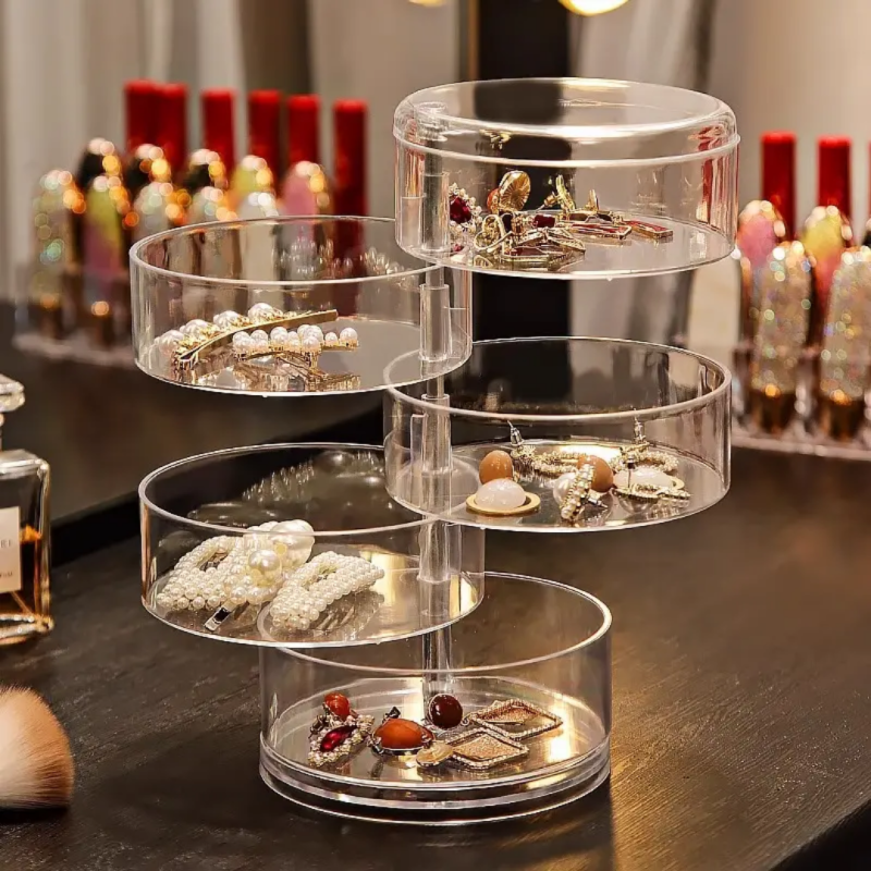 Rotating Acrylic 5-Tier Jewelry Box 3 of 4