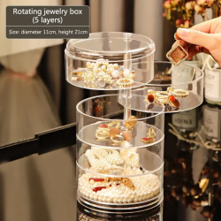 Rotating Acrylic 5-Tier Jewelry Box Rotating Acrylic 5-Tier Jewelry Box