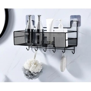 Mesh Bathroom Rack with Hooks