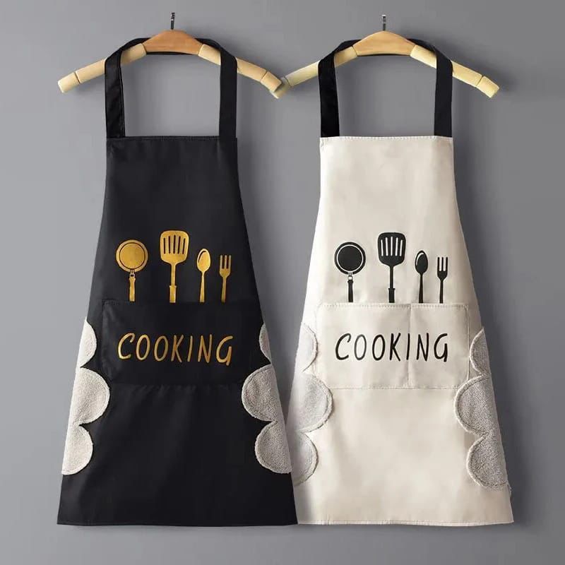 Kitchen Apron with Hand Wipe Pockets 3 of 4