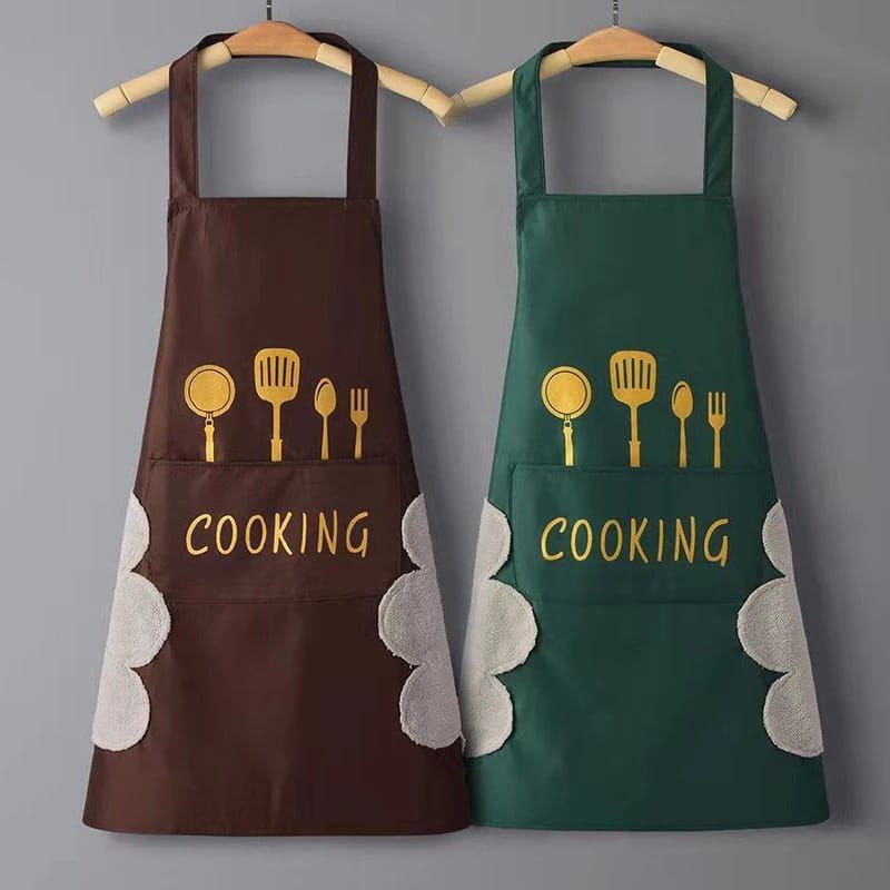 Kitchen Apron with Hand Wipe Pockets 4 of 4