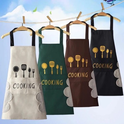 Kitchen Apron with Hand Wipe Pockets Kitchen Apron with Hand Wipe Pockets