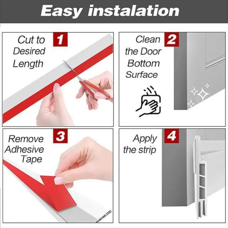 Waterproof Adhesive Silicone rubber Under Door Sealing strip 9 of 9