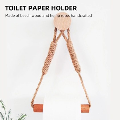 Hemp Rope with Bamboo Tissue Holder Hemp Rope with Bamboo Tissue Holder