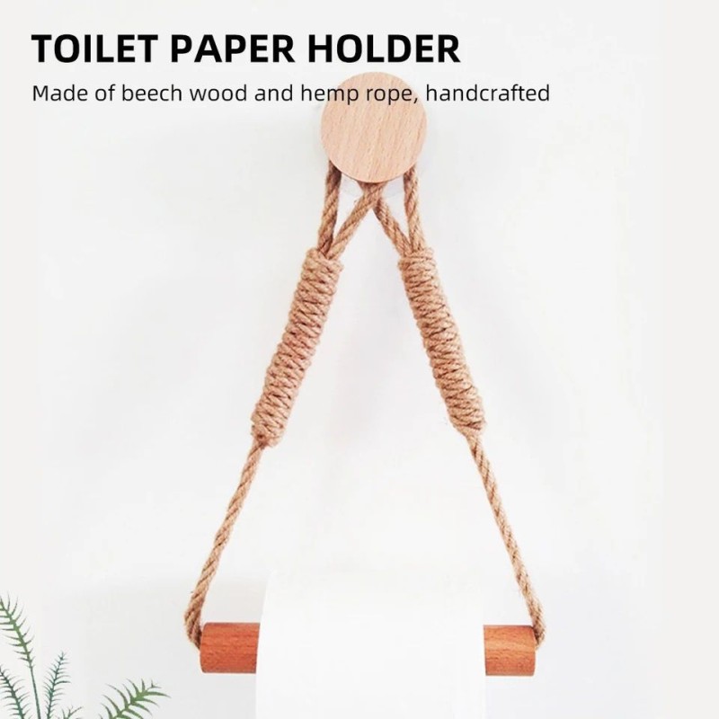 Hemp Rope with Bamboo Tissue Holder