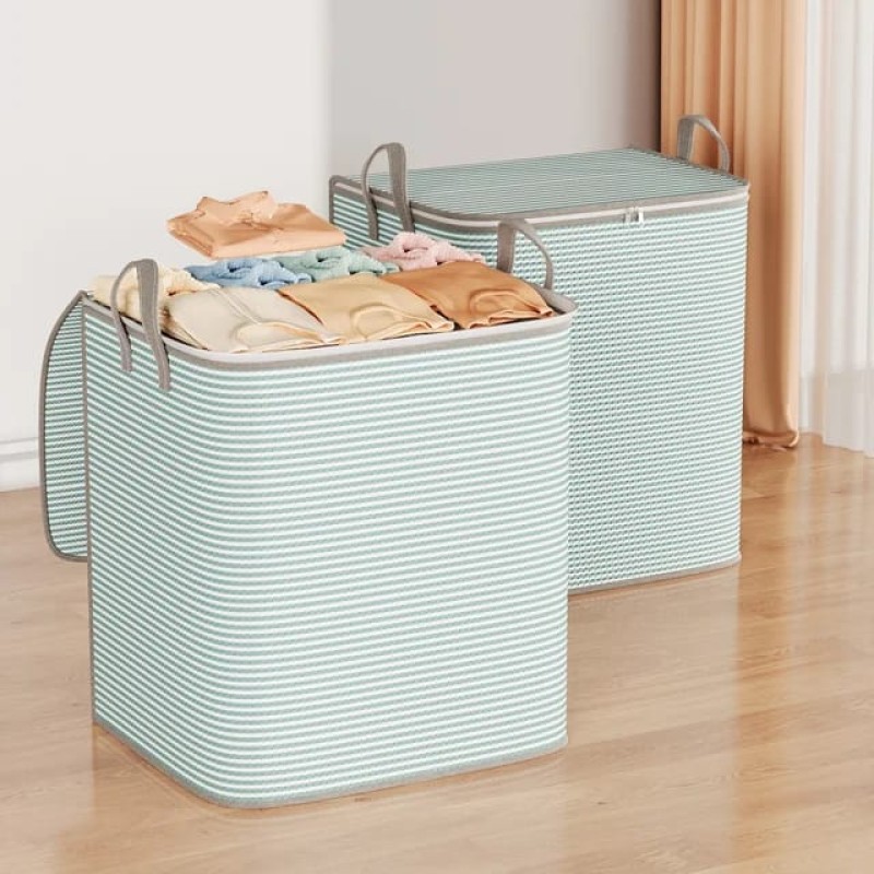 Striped Quilt Duvet/Closet Organizer/Luggage Storage Bags 2 of 4