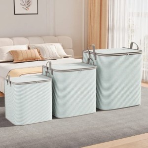 Striped Quilt Duvet/Closet Organizer/Luggage Storage Bags
