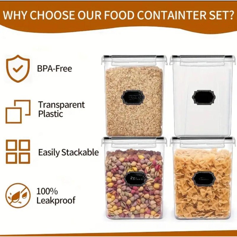 4pcs BPA-Free Airtight Food Storage Containers 2 of 9