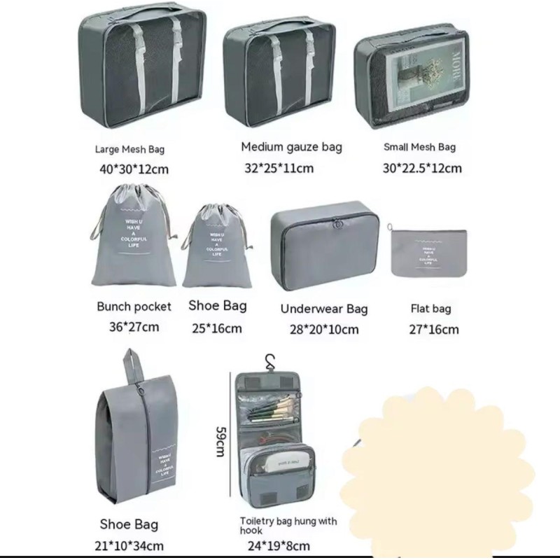 9pcs Luggage Travel Organizers 2 of 7
