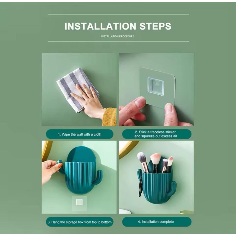 Multipurpose Self-adhesive Cactus Storage Rack 4 of 5