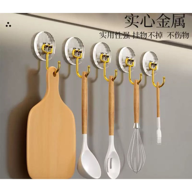 Set of 5 Golden Acrylic Hooks 3 of 5